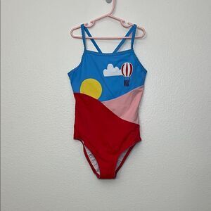 Hanna Andersson girls sunblock One piece Swimsuit Air Balloon color-block